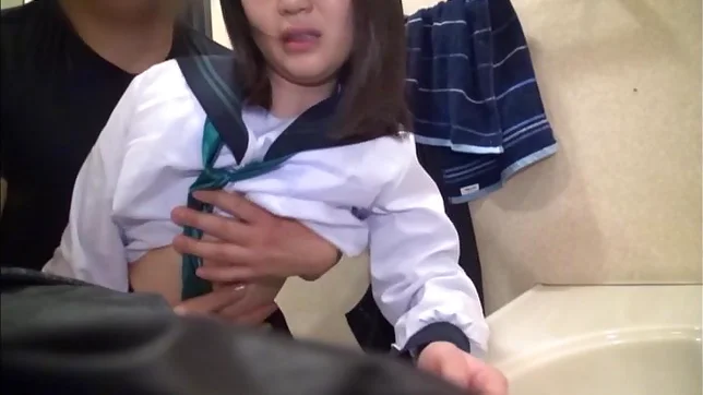 Sex in the toilet for young Japanese in sexy unifrom 5