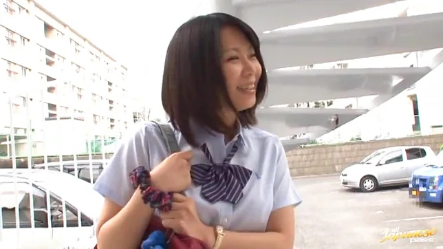 Hot tits schoolgirl Mikan Kururugi sucks dick and titty fucks 2