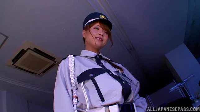 Policewoman Akiho Yoshizawa makes a footjob for a burglar 2