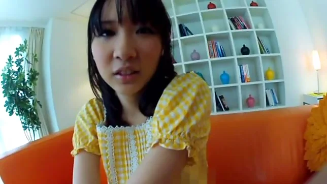 Teen Uruha Mizuki gets a sticky facial while she masturbates 2