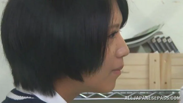 Horny Japanese teen girl has hardcore sex for voyeurs