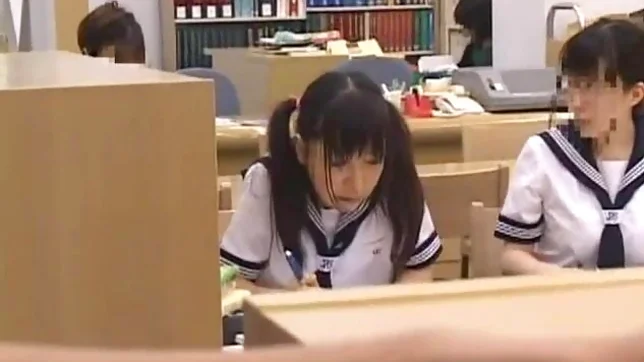 Naughty Schoolgirl Gets Fingered To An Orgasm In A Library 2