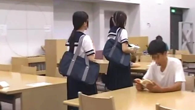 Naughty Schoolgirl Gets Fingered To An Orgasm In A Library 3