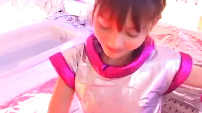 Hot Japanese AV Model rides on dick gets toyed in a bathroom