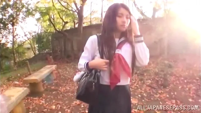 Amateur teen likes it in outdoors in the car