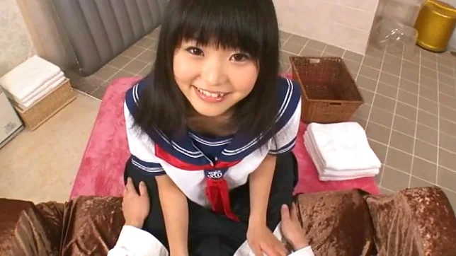 Japanese AV Model in school in uniform gets cum in her mouth 2