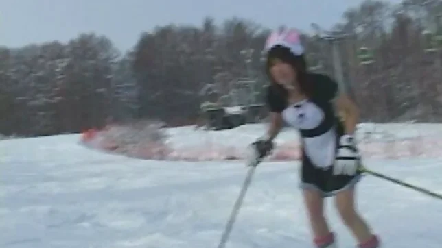 Rin Kawamoto Asian doll is skiing nude 2