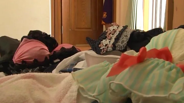 Naughty lass feeling horny from mashing her tiny boobs 6