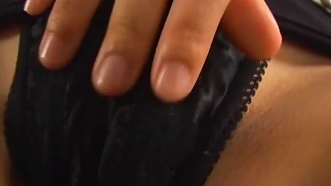 Mio Kanna Japanese doll fondles her boobs and hairy pussy 3