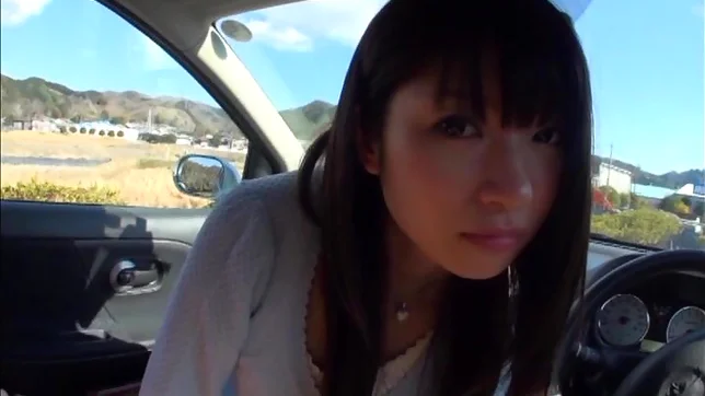Rio Ogawa gives blowjob in the car for her boyfriend 2