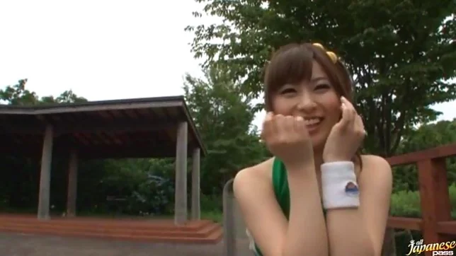 Sexy Japanese teen is having fun.