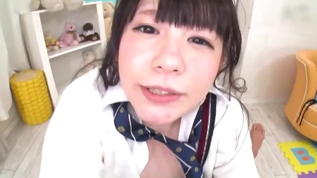 Talented Japanese teen Konishi Marie licks ass and gives a foot job 5