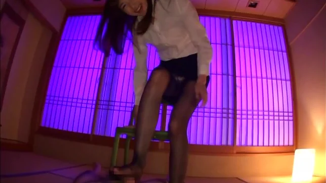 Ichika Kanhata naughty Japanese teacher gives foot job and blowjob 2